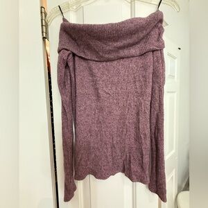 Express Off-Shoulder Sweater - Mauve